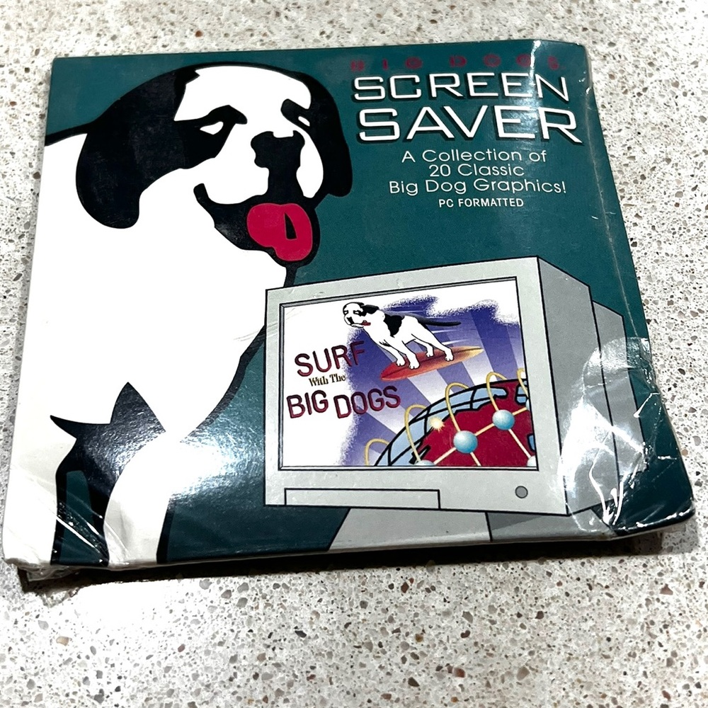 1997 Big Dogs Screen Saver Compact Disc CD Factory Sealed